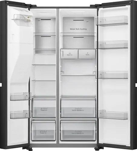 Hisense RS818N4TFC side-by-side refrigerator Freestanding 632 L Black