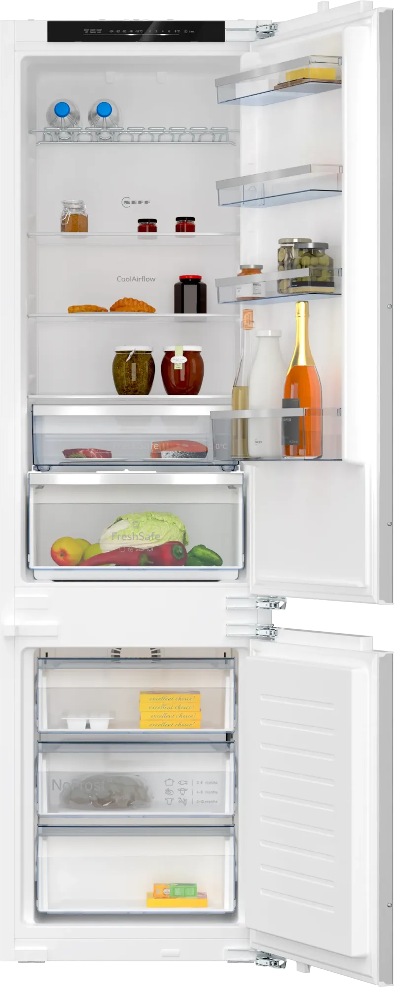 N 50 Réfrigérateur combiné intégrable 193.5 x 55.8 cm Charnières pantographes KI7962FD0