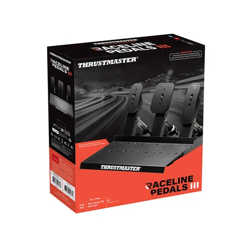 Thrustmaster Raceline Pedals III Nero RJ-12 Pedali Analogico/Digitale PC, PlayStation 4, PlayStation 5, Xbox One, Xbox Series S, Xbox Series X, Xbox One X, Xbox One S