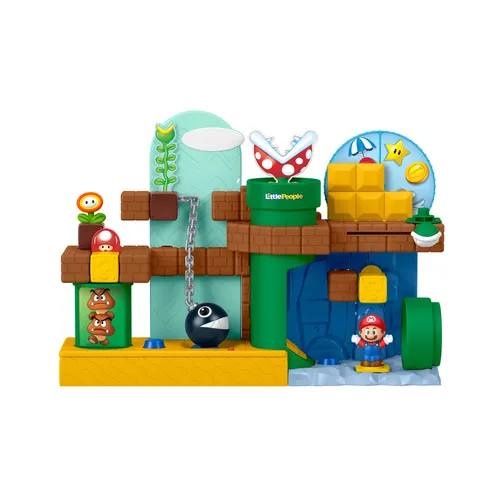 Fisher-Price Little People My Mario Adventure Playset, Musical Toddler Toy with 2 Figures