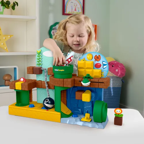 Fisher-Price Little People My Mario Adventure Playset, Musical Toddler Toy with 2 Figures
