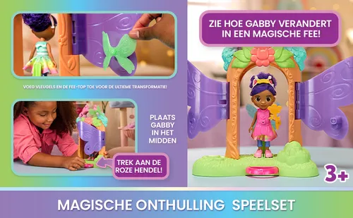 Gabby's Dollhouse La Casa de Muñecas de Gabby - Pack Revelación Mágica de Hadas de Fairylandia con Muñeca de 15 cm + Accesorios - Juguetes Niña 3 años + - Regalo Niña 3 años +