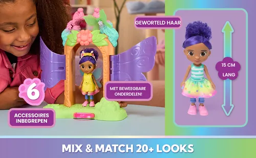 Gabby's Dollhouse La Casa de Muñecas de Gabby - Pack Revelación Mágica de Hadas de Fairylandia con Muñeca de 15 cm + Accesorios - Juguetes Niña 3 años + - Regalo Niña 3 años +