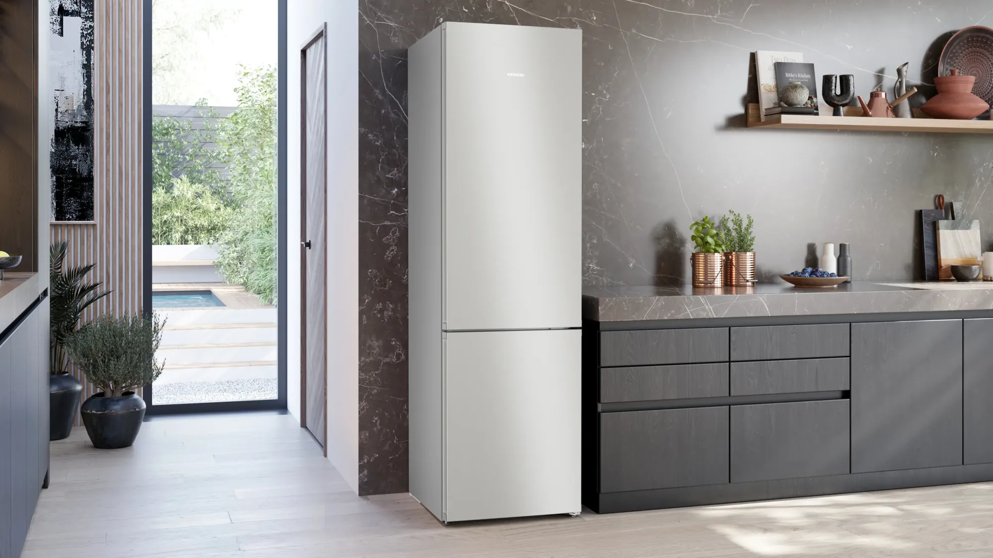 iQ300 Réfrigérateur combiné pose-libre 203 x 60 cm Inox KG39NVIDG