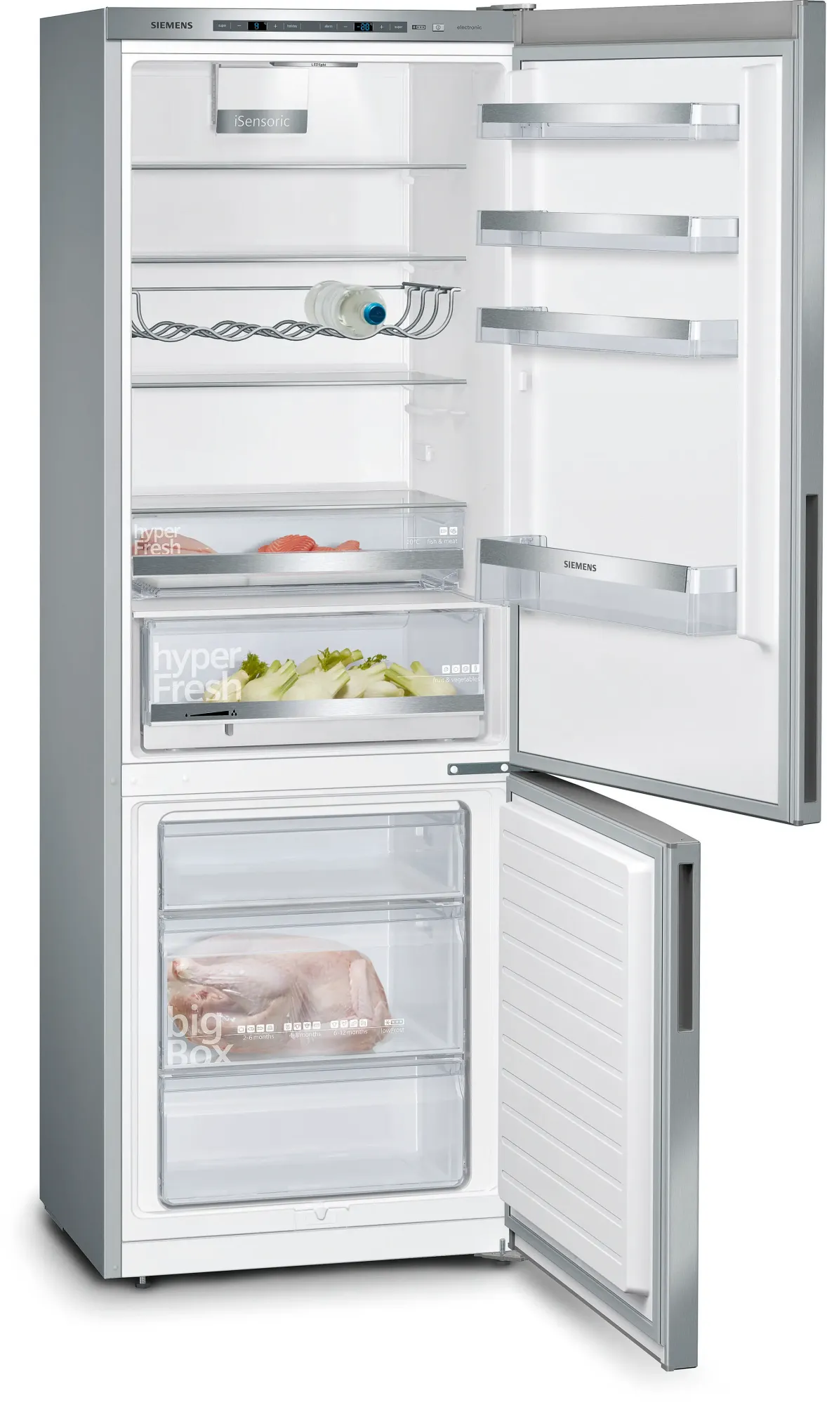 iQ500 Réfrigérateur combiné pose-libre 201 x 70 cm Inox KG49EAICA