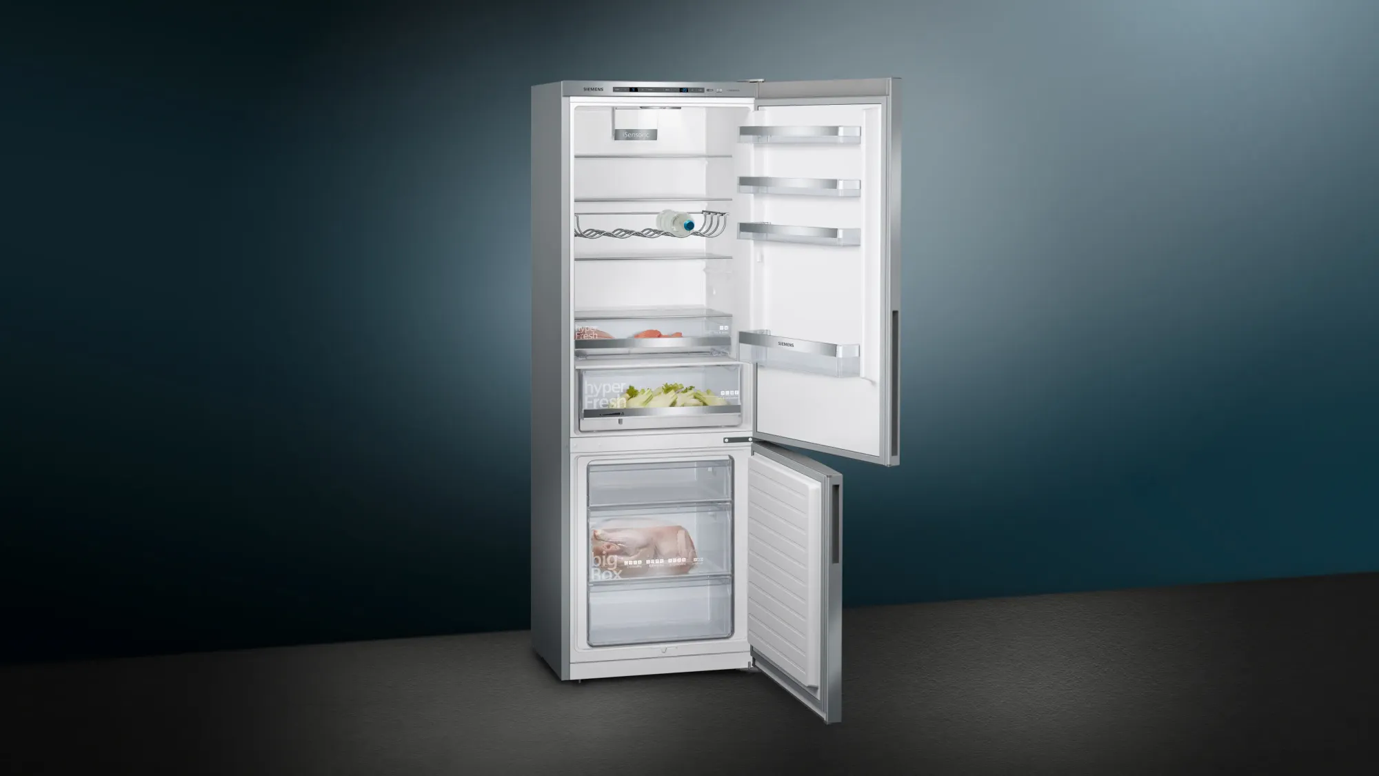iQ500 Réfrigérateur combiné pose-libre 201 x 70 cm Inox KG49EAICA