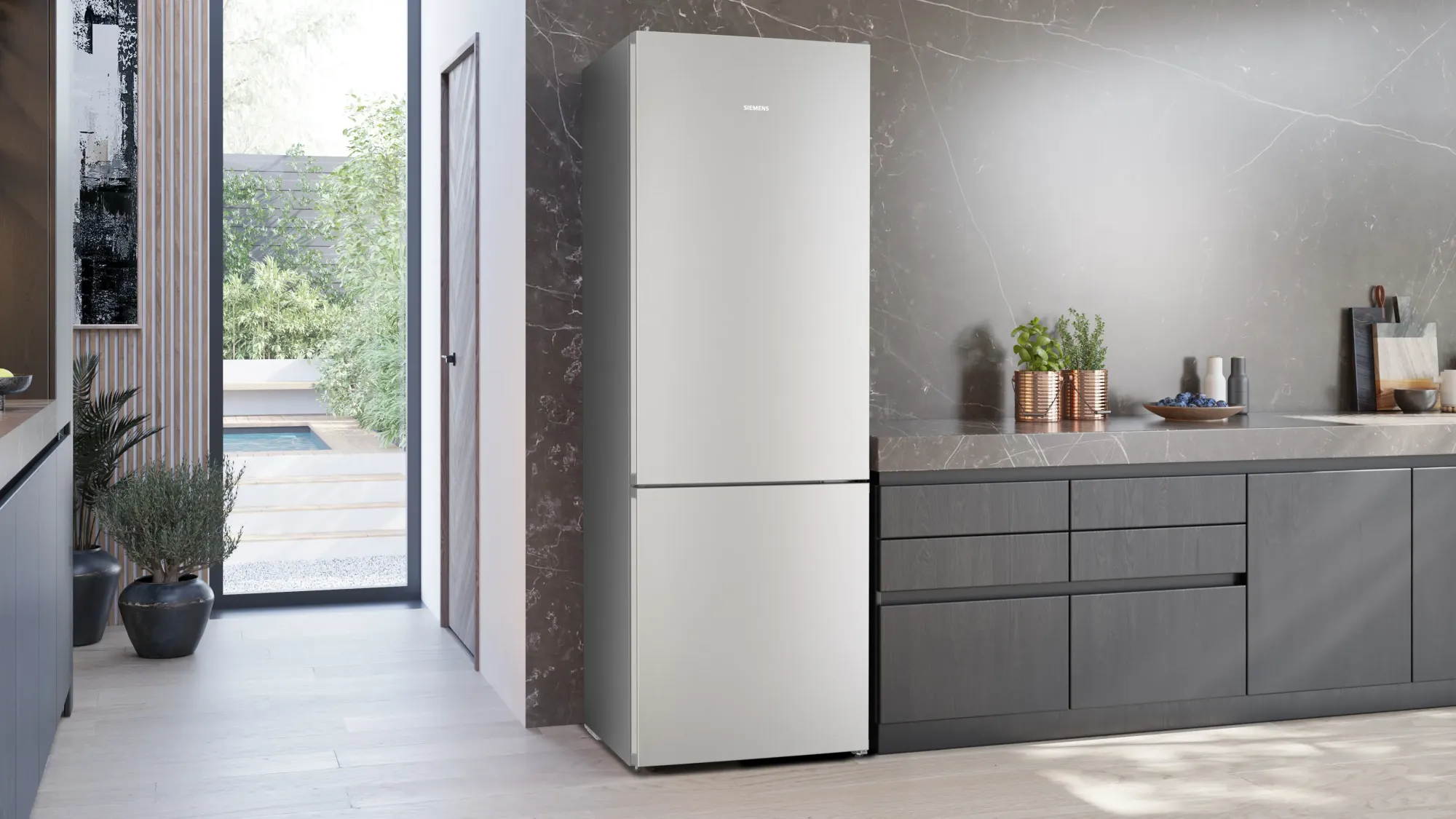 iQ300 Réfrigérateur combiné pose-libre 203 x 70 cm Inox KG49NVIDG