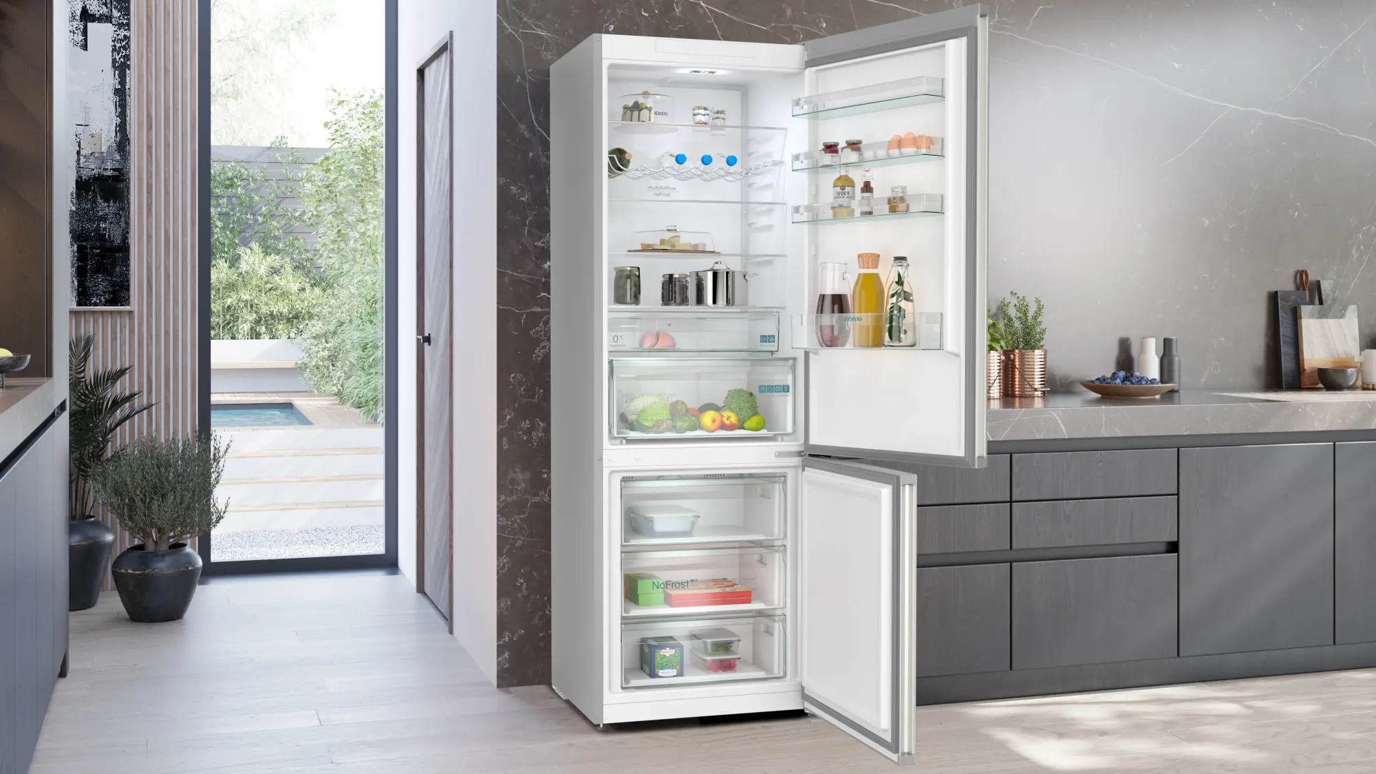 iQ300 Réfrigérateur combiné pose-libre 203 x 70 cm Inox KG49NXIDF