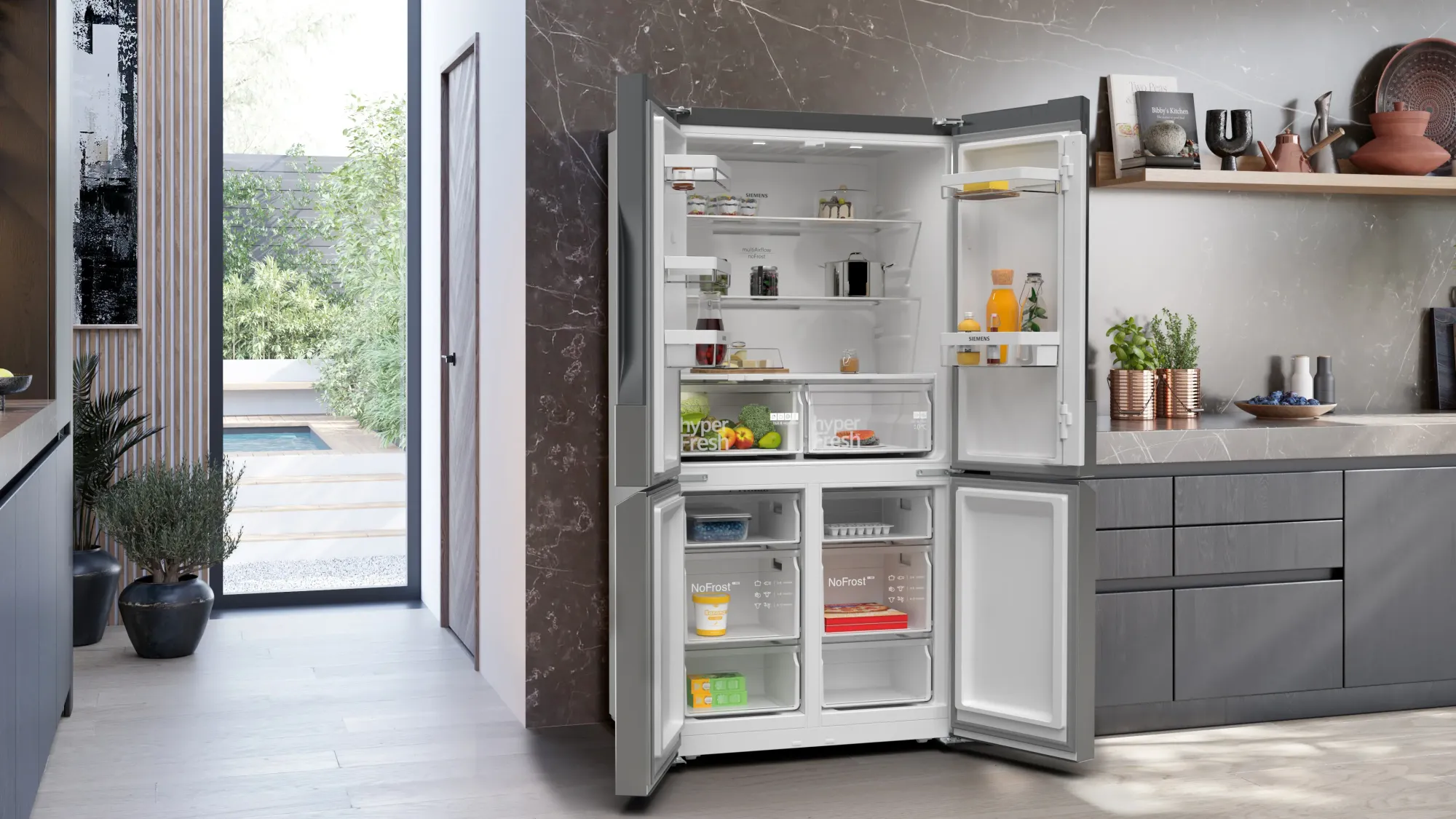 iQ300 Réfrigérateur multi-portes congélateur en bas 183 x 90.5 cm Inox KF96NVPEA