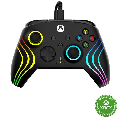 Turtle Beach Afterglow Wave Black Wired RGB Gaming Controller with Mappable Buttons, Hall-Effect Hair Triggers and Audio Controls. Licensed for Xbox Series X orS, Xbox One & Windows