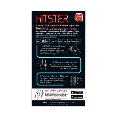 Jumbo Hitster 100% chansons françaises 30 min Carta da gioco Festa