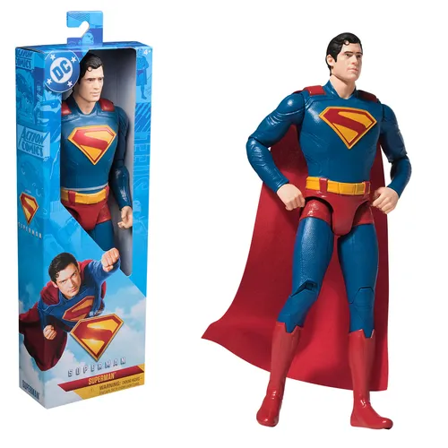 DC Comics SUPERMAN MOVIE - Figura Superman 30 cm - Superman Figura de Acción Articulada - Superhéroes Juguetes - Juguetes Niños 4 Años + - Regalo Niño 4 Años +