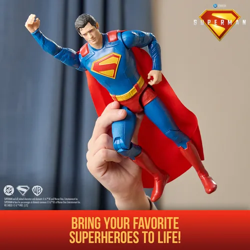 DC Comics SUPERMAN MOVIE - Figura Superman 30 cm - Superman Figura de Acción Articulada - Superhéroes Juguetes - Juguetes Niños 4 Años + - Regalo Niño 4 Años +