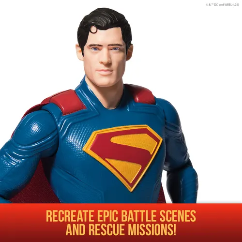 DC Comics SUPERMAN MOVIE - Figura Superman 30 cm - Superman Figura de Acción Articulada - Superhéroes Juguetes - Juguetes Niños 4 Años + - Regalo Niño 4 Años +