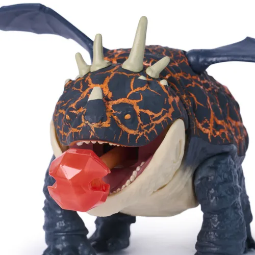 DreamWorks Dragons , Prova di Fuoco, Blazing Battles Catapult Blast Gronckle Playset, Playset con statuetta di drago con 3 statuette di Vichinghi in cartone per bambini dai 4 anni in su
