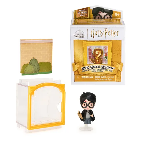 Wizarding World , Harry Potter, caja de exhibición y figura sorpresa del Año 3 de Micro Magical Moments (los estilos pueden variar), 4 cm, juguetes para niños a partir de 6 años
