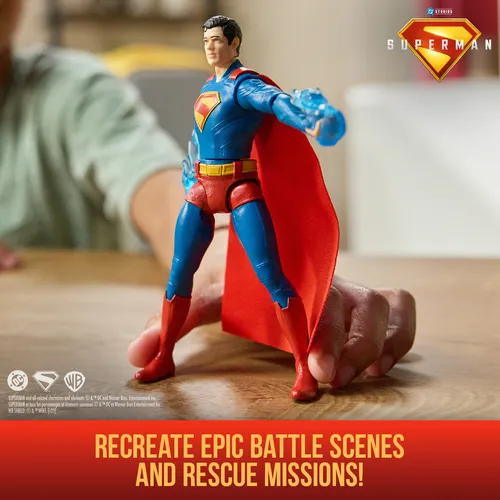 DC Comics SUPERMAN MOVIE - Figura Superman Ataque de Batalla - Figura de Acción Superman de 15 cm + 2 Accesorios - 6073319 - Superhéroes Juguetes - Juguetes Niños 4 Años + - Regalo Niño 4 Años +