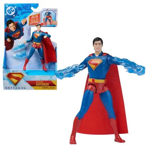 DC Comics SUPERMAN MOVIE - Figura Superman Ataque de Batalla - Figura de Acción Superman de 15 cm + 2 Accesorios - 6073319 - Superhéroes Juguetes - Juguetes Niños 4 Años + - Regalo Niño 4 Años +