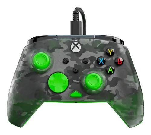Turtle Beach Rematch Core Ghost Camo Negro/Verde - Mando con Cable - con Licencia para Xbox Series XS, Xbox One y PC - Botones de Audio, Motores de vibración y disparadores de Pulso, Cable de 3 m