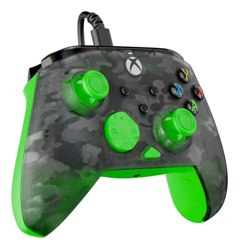 Turtle Beach Rematch Core Ghost Camo Negro/Verde - Mando con Cable - con Licencia para Xbox Series XS, Xbox One y PC - Botones de Audio, Motores de vibración y disparadores de Pulso, Cable de 3 m