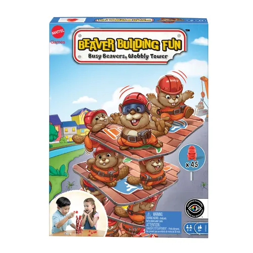 Mattel Games Beaver Building Fun Game for Family Nights, Game Nights, Travel & Camping for 2-4 Players 6 And Up.