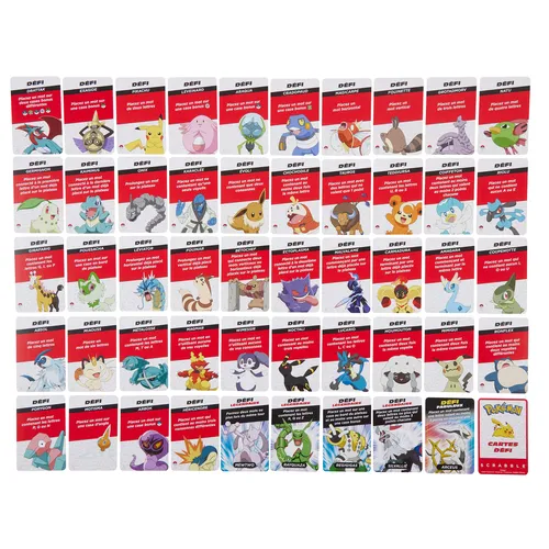 Mattel Games Scrabble Pokémon Board Game, Classic Family Word Game with Two Ways to Play for 2-4 Players, French Edition