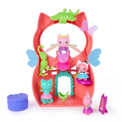 Gabby's Dollhouse Fairylandia, set di gioco Kitty Fairy con ali magiche con 12 pezzi ed esclusivo anello con ali magiche, giocattoli per bambini e bambine dai 3 anni in su