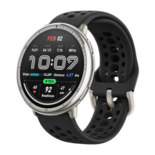 Amazfit Active 2 3,35 cm (1.32") AMOLED 43.9 mm Digital 466 x 466 Pixel Touchscreen Silber GPS