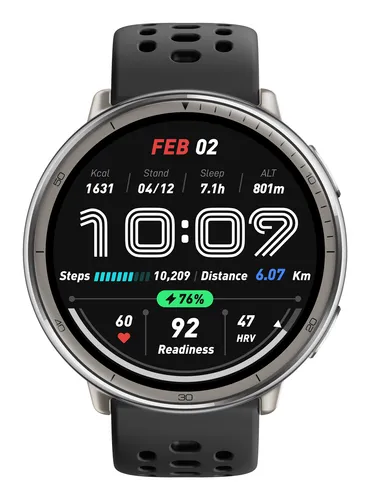 Amazfit W2433EU1N Smartwatch/ Sportuhr 3,35 cm (1.32") AMOLED Digital 466 x 466 Pixel Touchscreen Silber