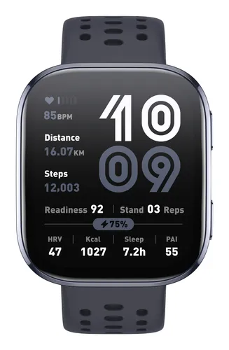 Amazfit Bip 6 Black 5 cm (1.97") AMOLED Digital 390 x 450 Pixel Touchscreen Schwarz GPS