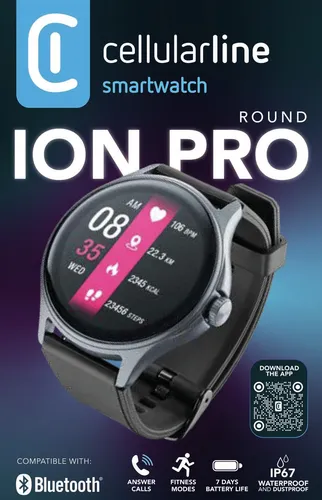 Cellularline SMARTWATCH ION PRO BLUETOOTH ROUND 1.83" NERO