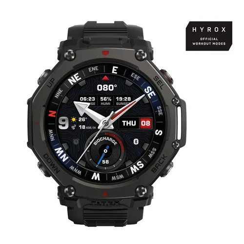 Amazfit T-Rex 3 Pro 3,81 cm (1.5") AMOLED 48 mm Digital 480 x 480 Pixel Touchscreen Schwarz WLAN GPS