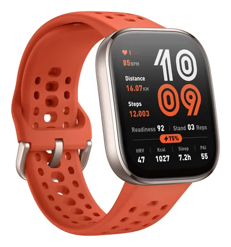 Amazfit Bip 6 Red 5 cm (1.97") AMOLED Digitaal 390 x 450 Pixels Touchscreen Goud GPS