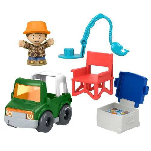 Fisher-Price Little People 5er-Set mit Abenteuer-Figuren und Fahrzeugen, Stil kann abweichen