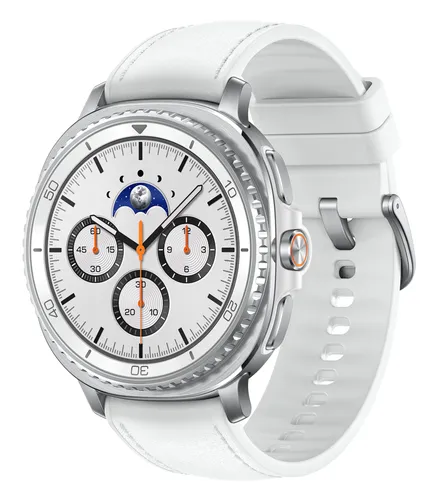 Samsung SM-L505FZWAEUB Smartwatch/ Sportuhr 3,3 cm (1.3") AMOLED 46 mm Digital 438 x 438 Pixel Touchscreen 4G Silber WLAN GPS