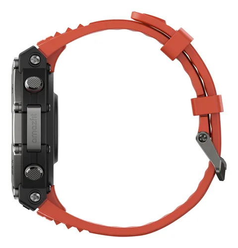 Amazfit T-Rex 3 Lava 3,81 cm (1.5") AMOLED 48.5 mm Digitale 480 x 480 Pixel Touch screen Nero, Acciaio inox GPS (satellitare)