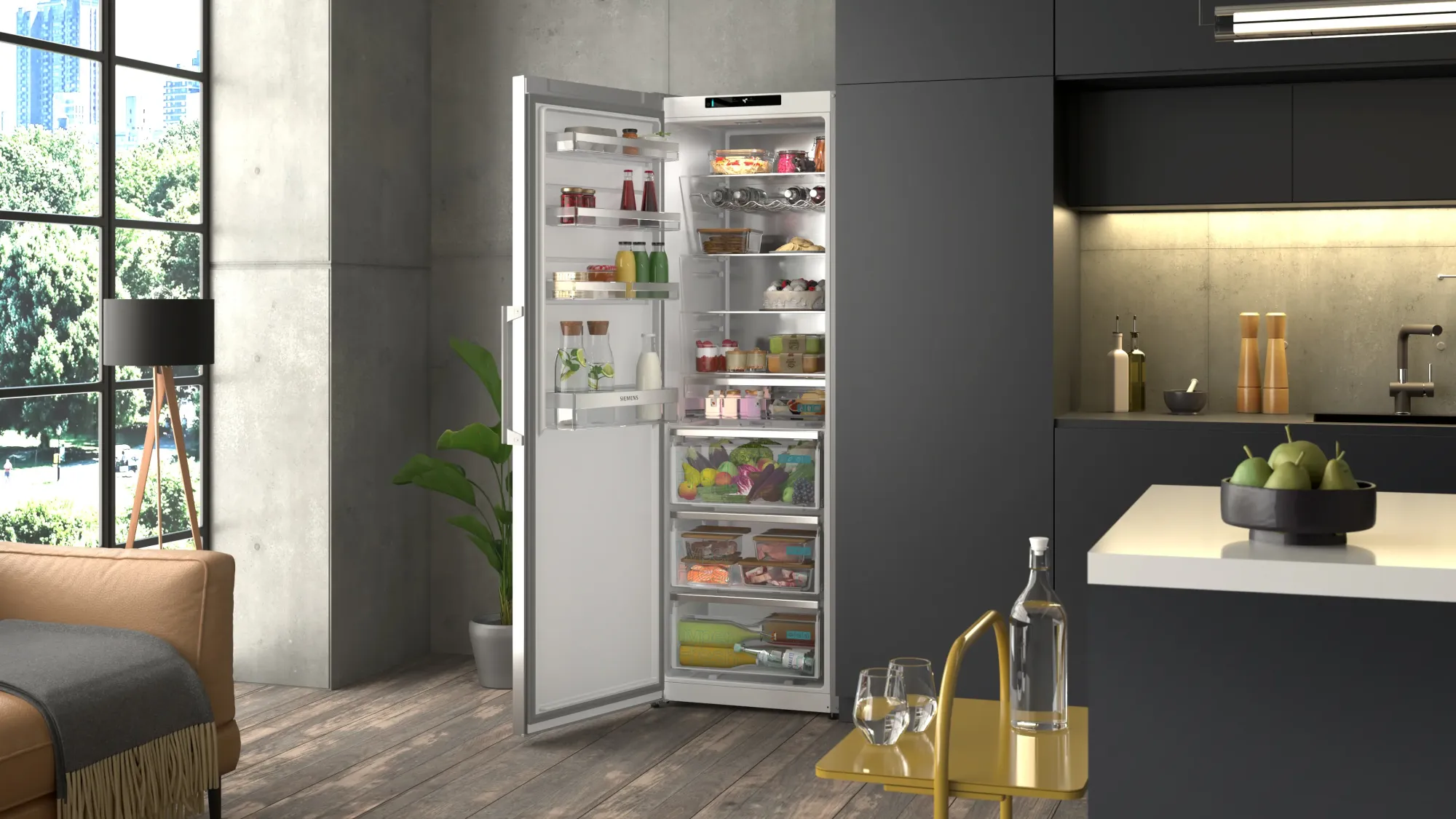 iQ300 Réfrigérateur pose-libre 186.2 x 59.5 cm Inox KS36NVICG