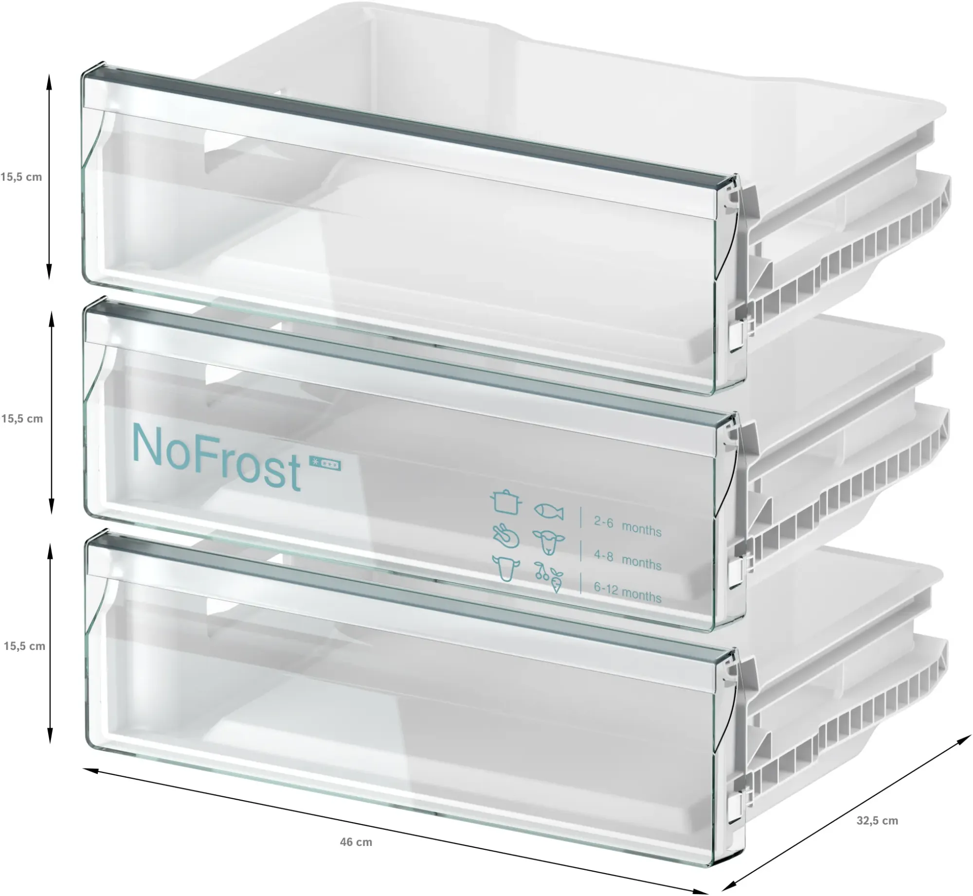 iQ500 Congélateur intégrable sous plan 82 x 59.8 cm Charnières pantographes softClose GU21NADE0