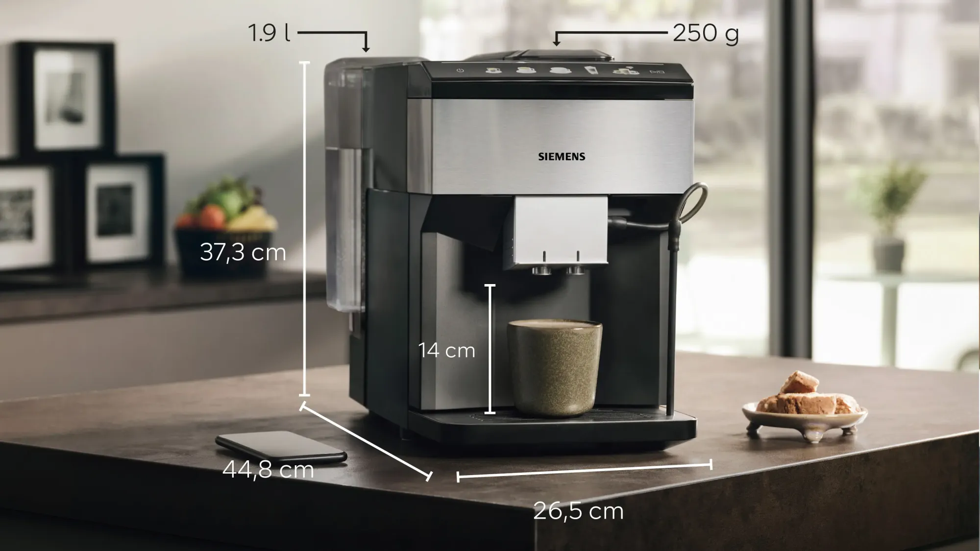 Machine à café tout-automatique EQ500 classic connect Inox, Noir TP516DX3