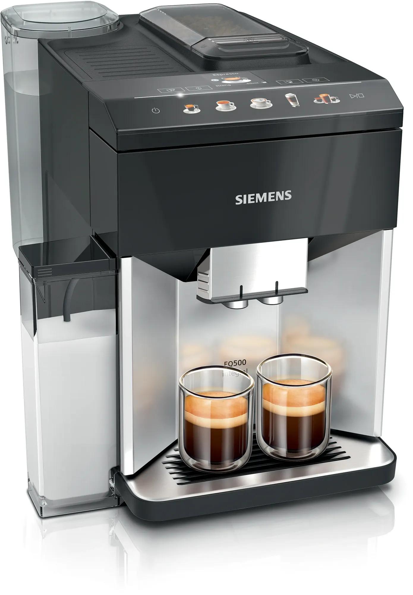 Machine à café tout-automatique EQ500 integral Argent naturel, Noir lustré TQ513R01