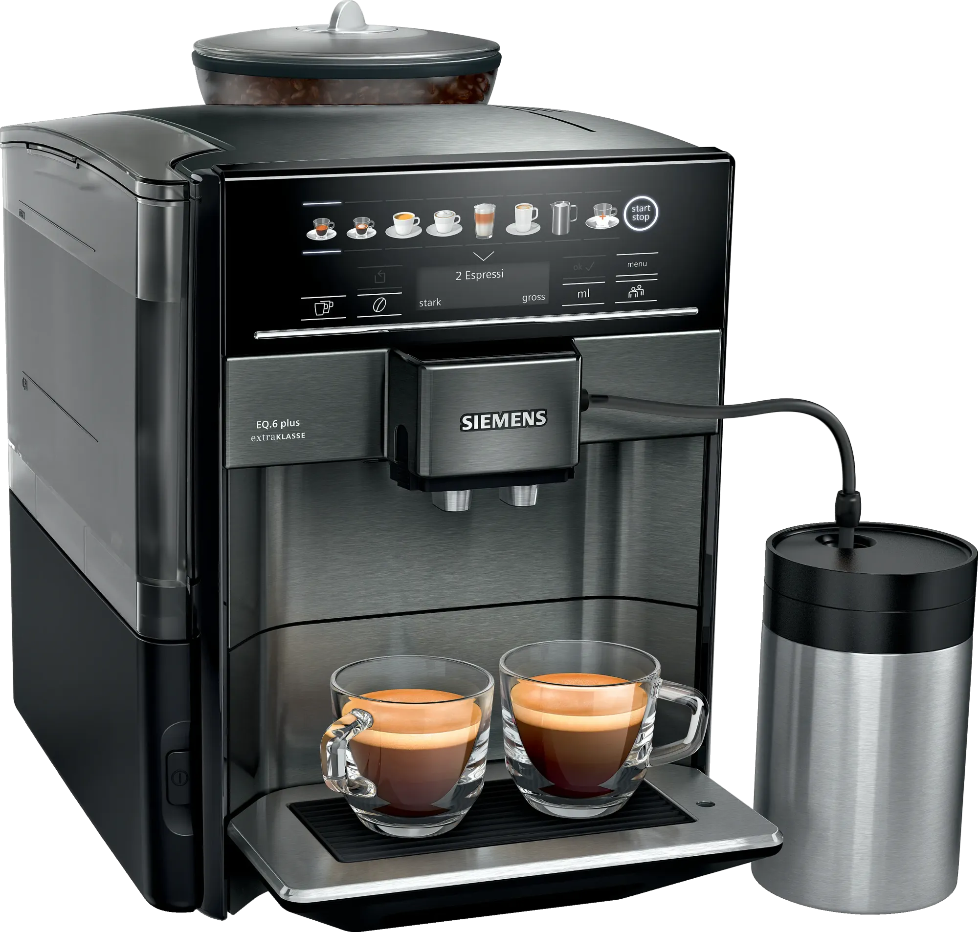Machine à café tout-automatique EQ6 plus extraKlasse Inox foncé TE657F09DE
