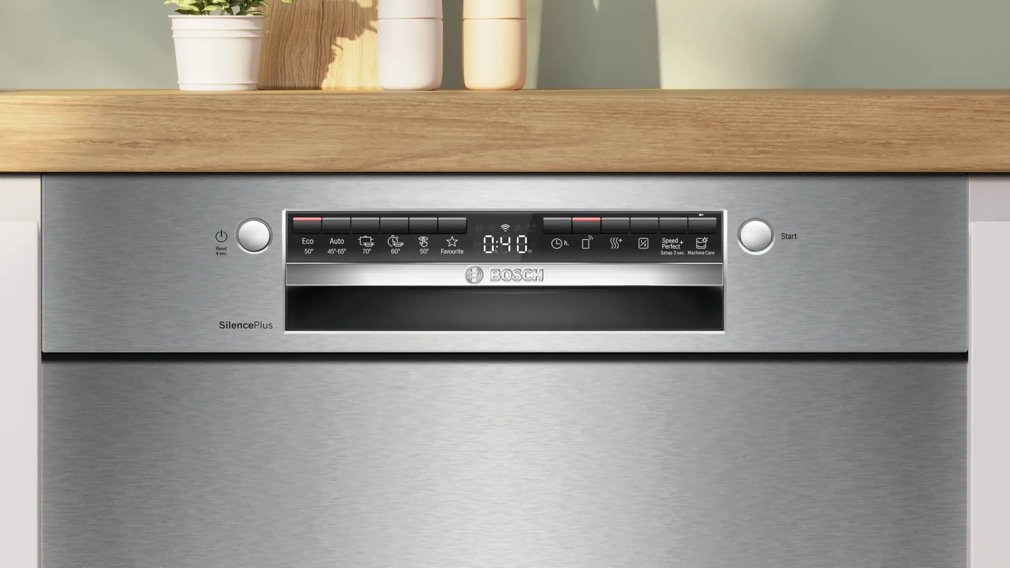 Série 4 Lave-vaisselle sous plan 60 cm Acier brossé SMU4ECS28E