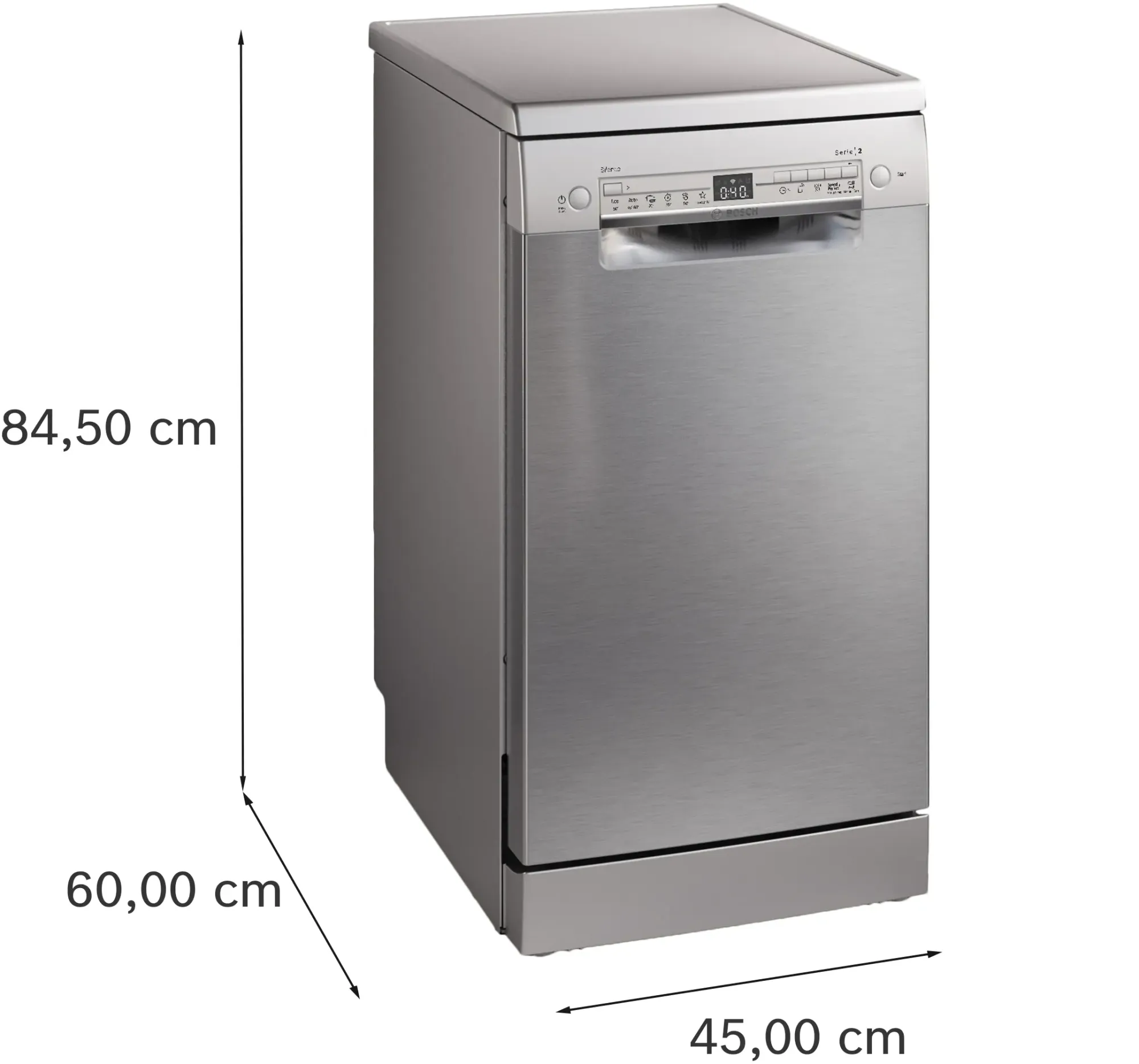 Série 2 Lave-vaisselle pose-libre 45 cm Acier brossé anti-traces SPS2HKI55E
