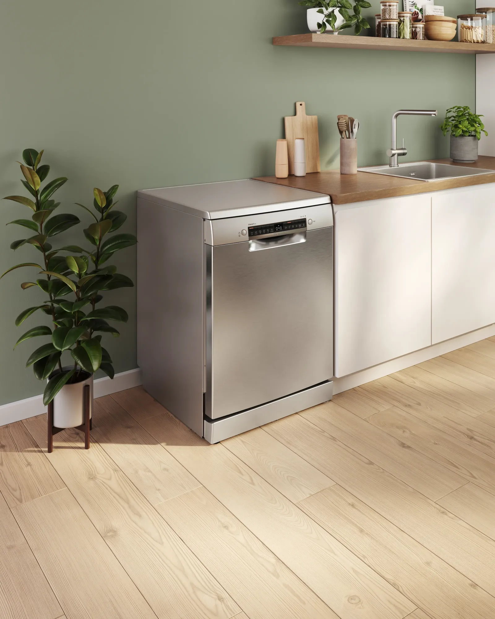 Série 4 Lave-vaisselle pose-libre 60 cm Acier brossé anti-traces SMS4EMI06E