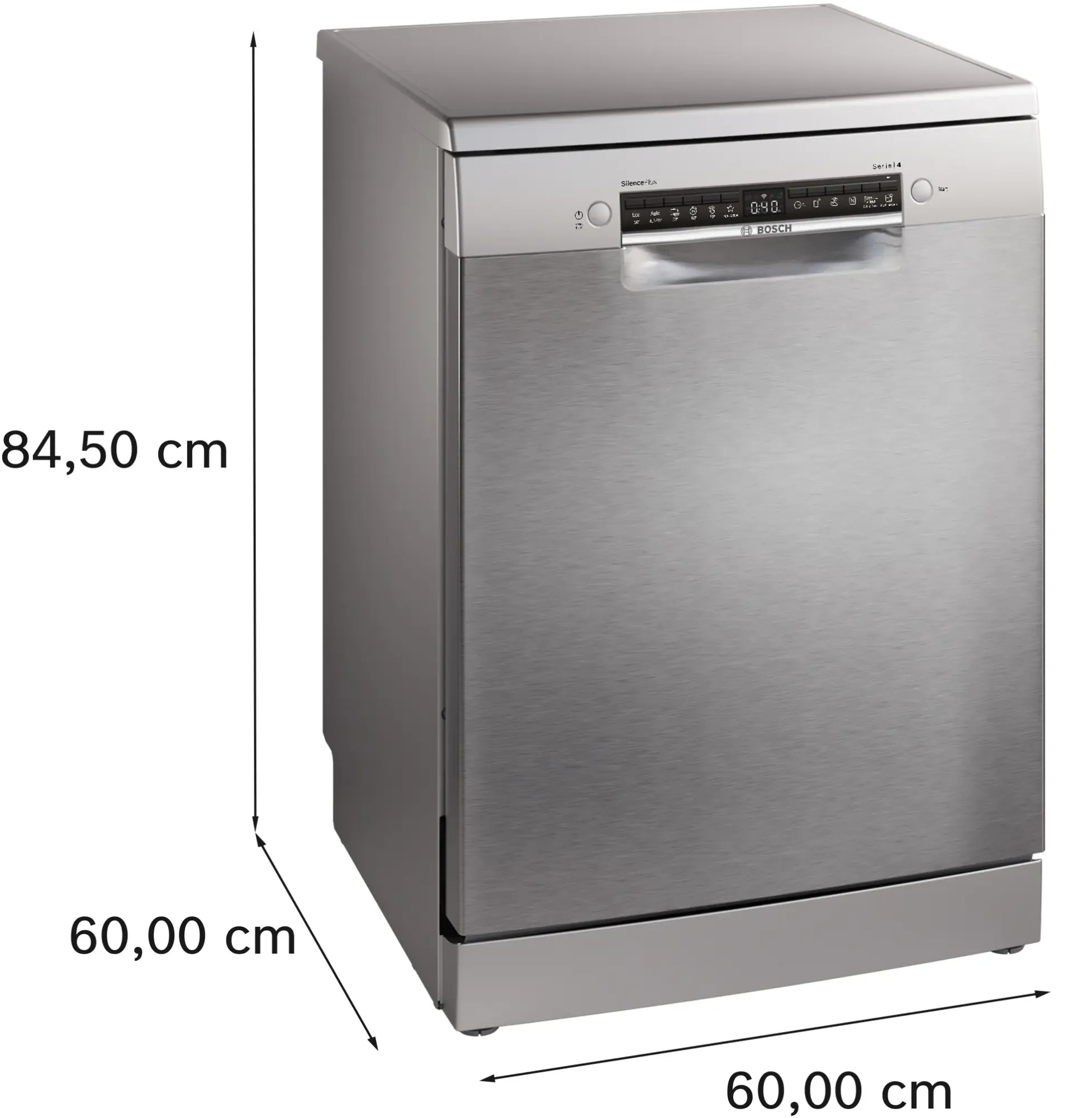 Série 4 Lave-vaisselle pose-libre 60 cm Acier brossé anti-traces SMS4EMI06E