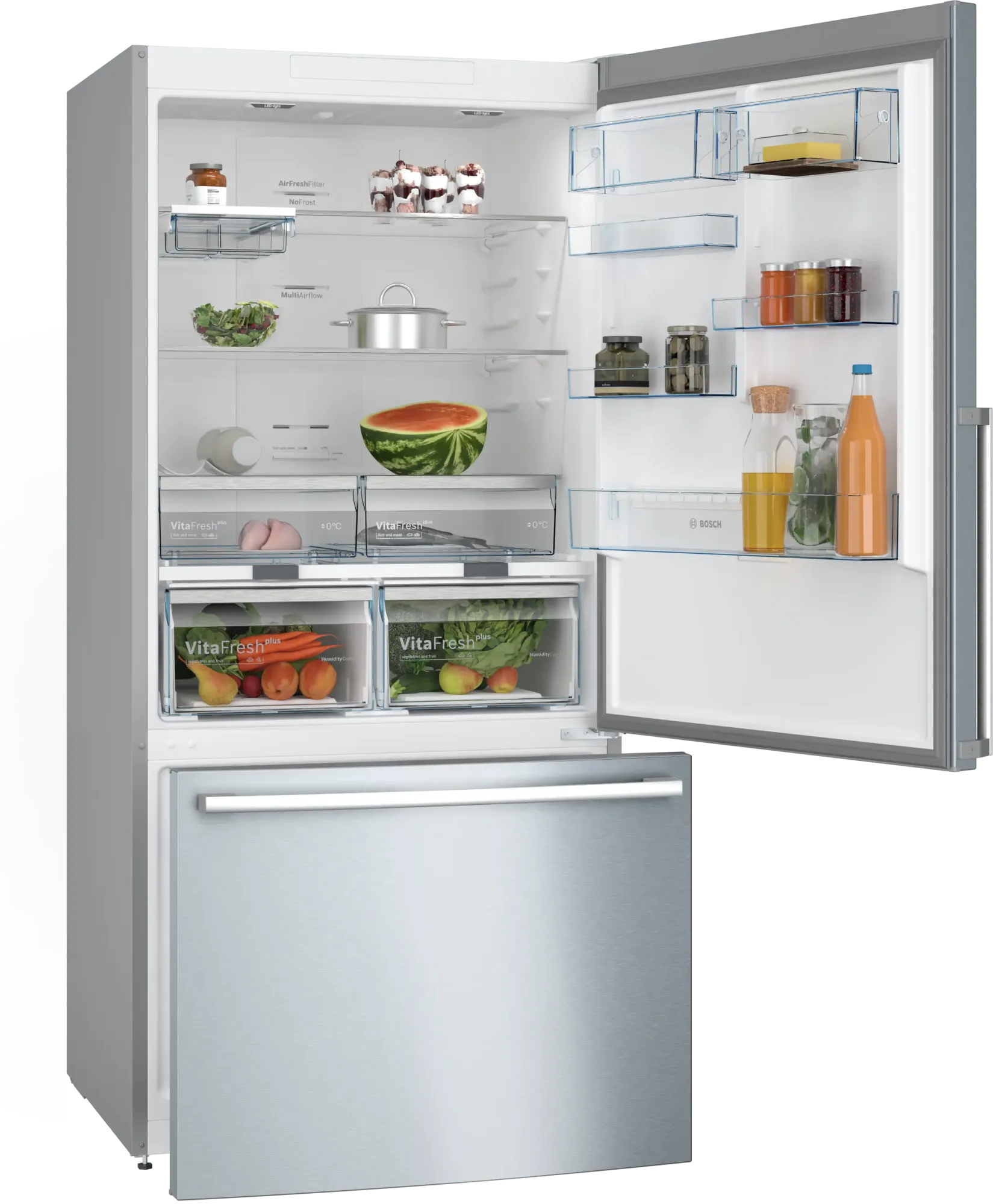 Série 4 Réfrigérateur combiné pose-libre 186 x 86 cm Inox KGB86XIEP