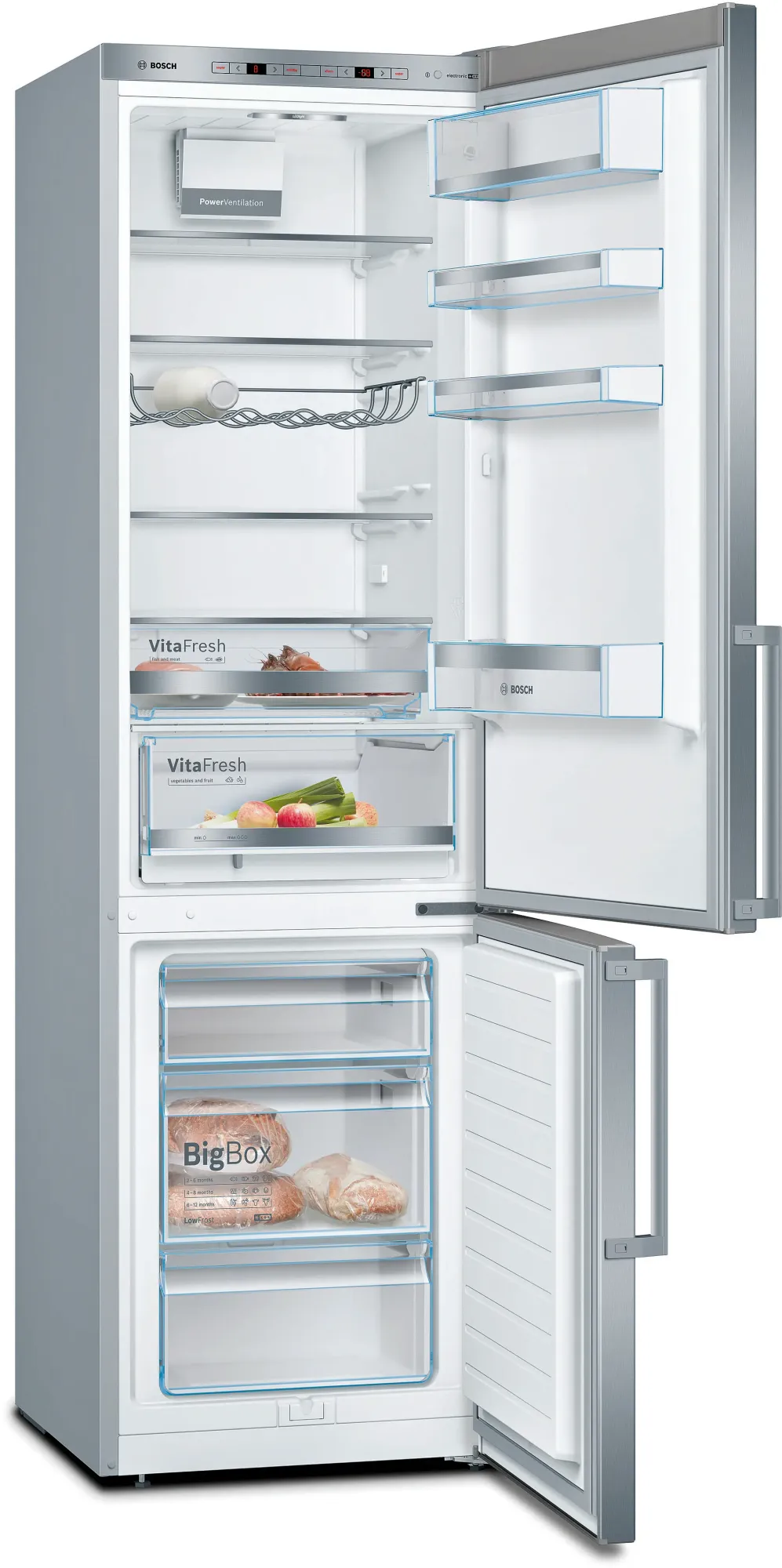 Série 6 Réfrigérateur combiné pose-libre 201 x 60 cm Inox KGE398IBP