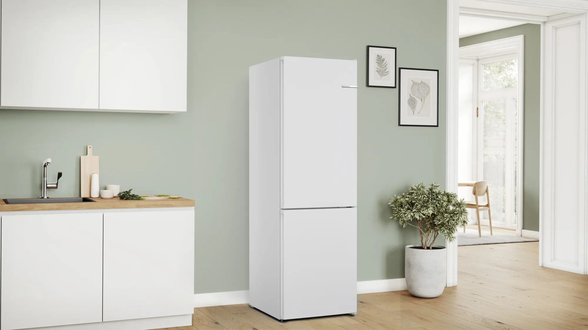 Série 4 Réfrigérateur combiné pose-libre 186 x 60 cm Blanc, Total No Frost KGN362WDF