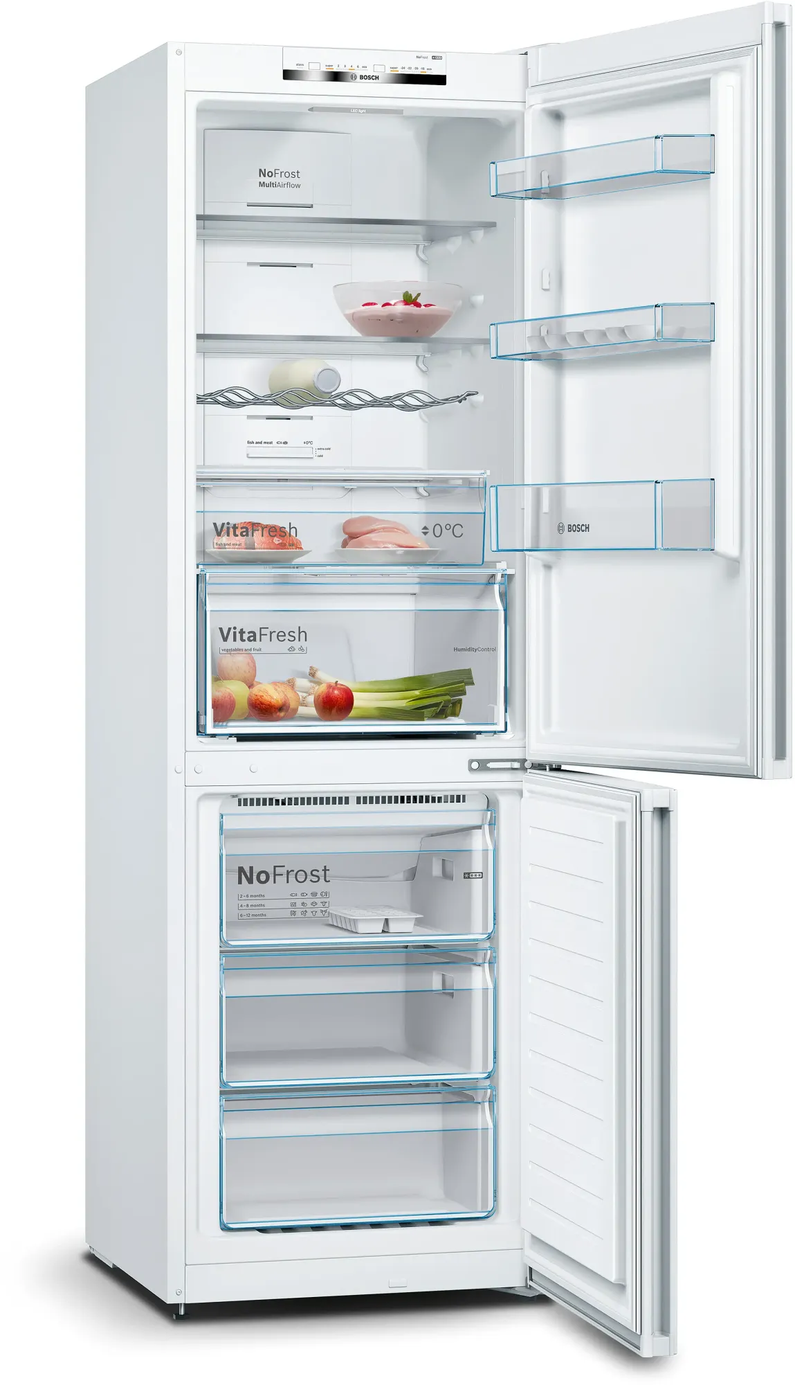 Série 4 Réfrigérateur combiné pose-libre 186 x 60 cm Blanc, Total No Frost KGN36VWED