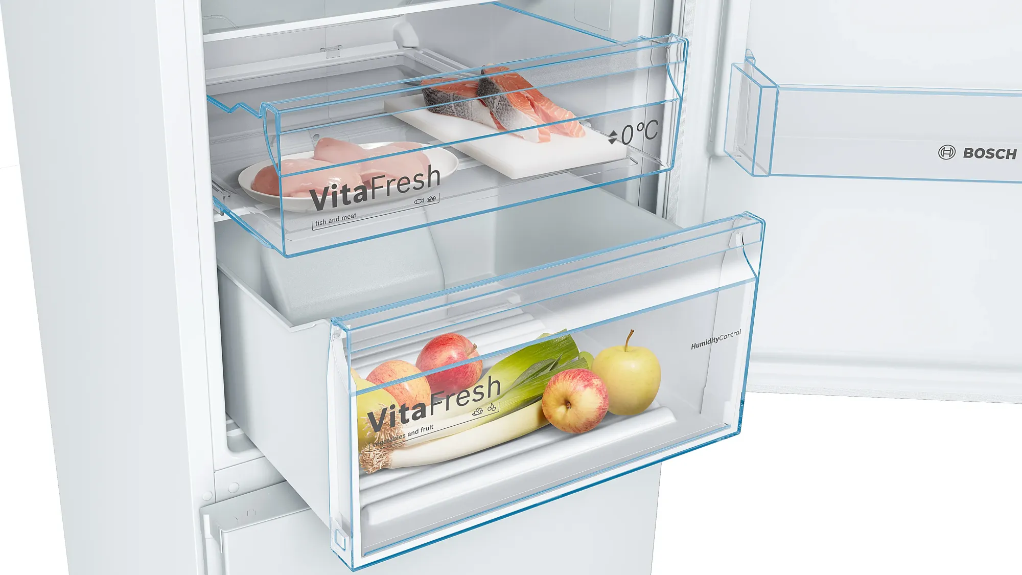 Série 4 Réfrigérateur combiné pose-libre 186 x 60 cm Blanc, Total No Frost KGN36VWED
